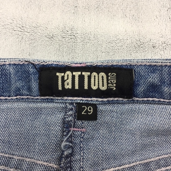 Tattoo Denim Mini Skirt Rough Edge - Picture 4 of 7